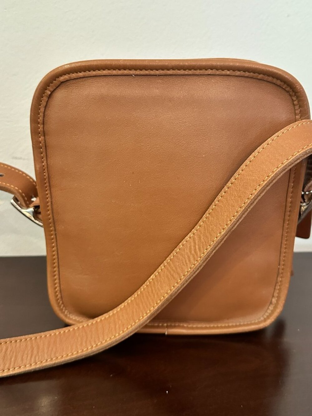 Leather Brown zip Camera Bag Shoulder Purse - Picture 8 of 16